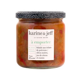 Salade éclat poivrons olives noires et jus de citron 330g - Karine & Jeff