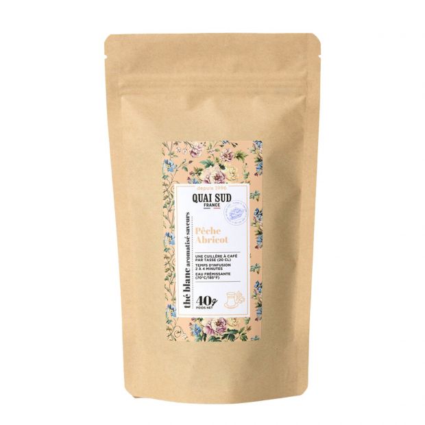 Thé Blanc Pêche Abricot 40g - Quai Sud