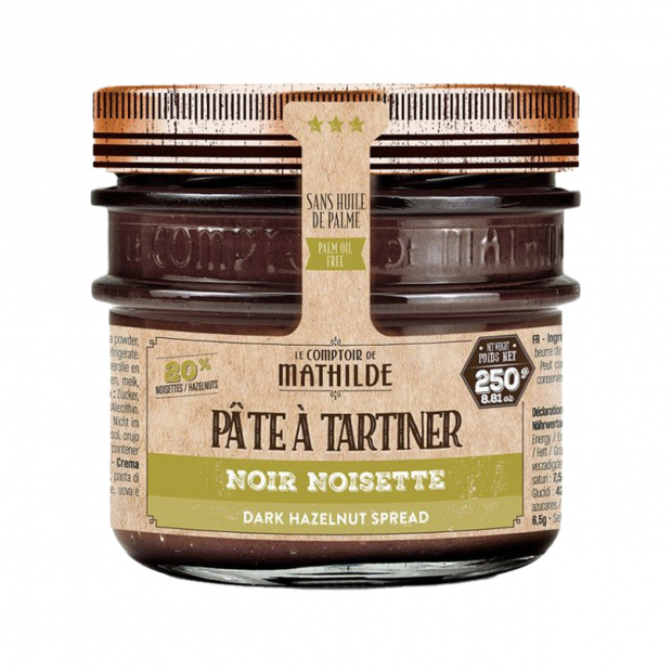 Pâte à tartiner CHOCOLAT NOIR 73% - NOISETTES 40% 200grs - La Torréfaction