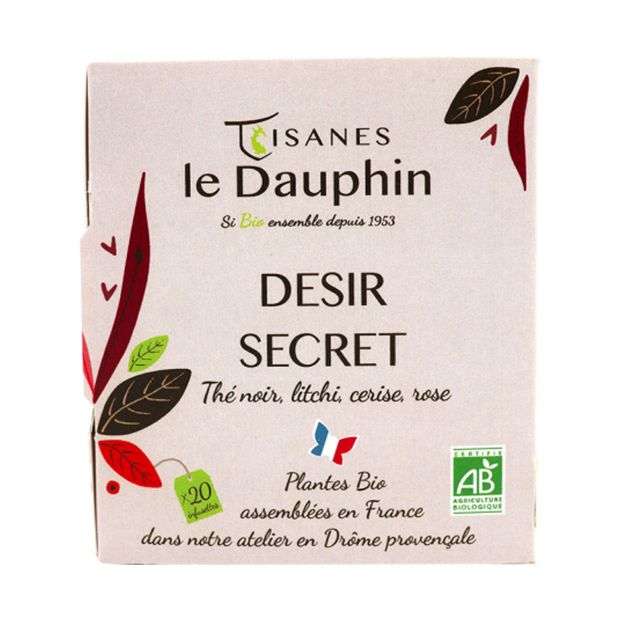 20 Infusettes Thé Noir Désir Secret 32 g - Le Dauphin