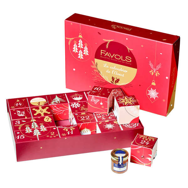 Calendrier de l’Avent confitures 24 × 42 g – Favols — vue du coffret