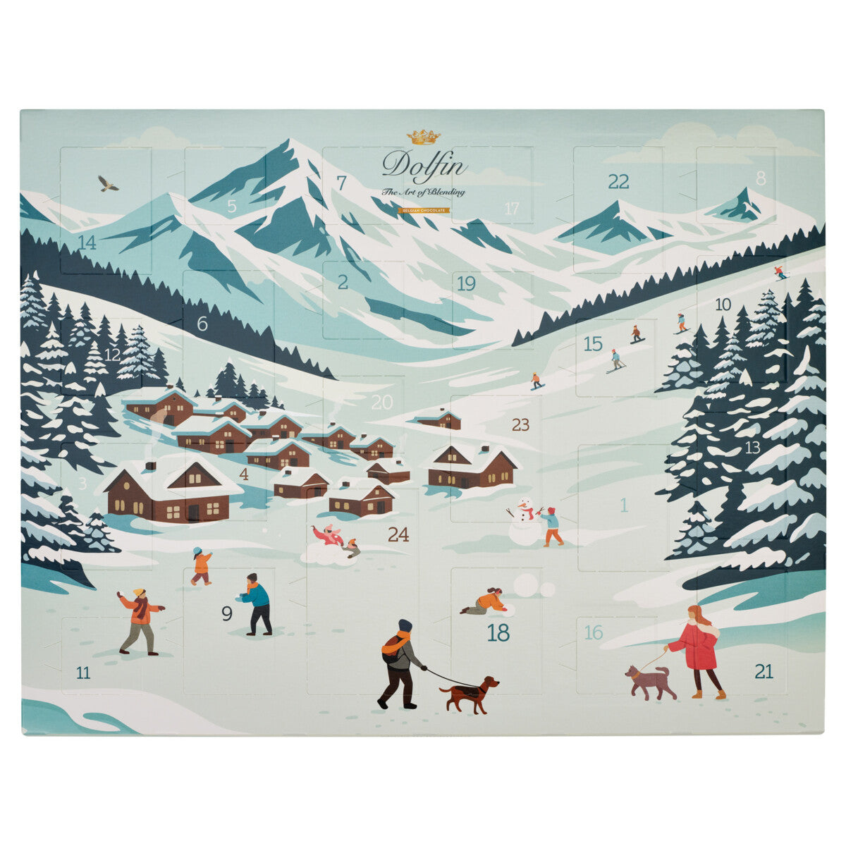 Calendrier de l’Avent chocolat 200 g – Dolfin — vue du coffret