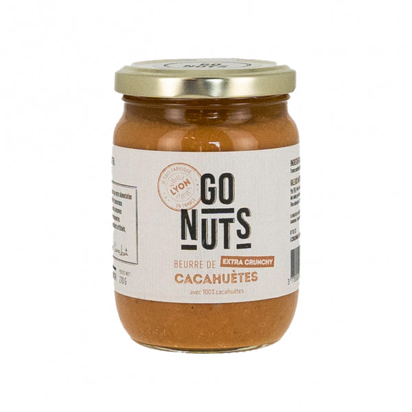 Beurre de cacahuètes extra crunchy 270g - Go Nuts