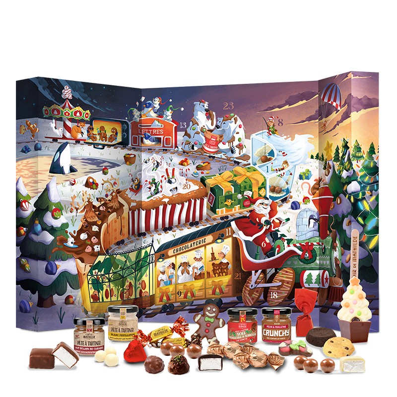 Calendrier de l’Avent sucré 353 g – Le Comptoir de Mathilde — vue du coffret