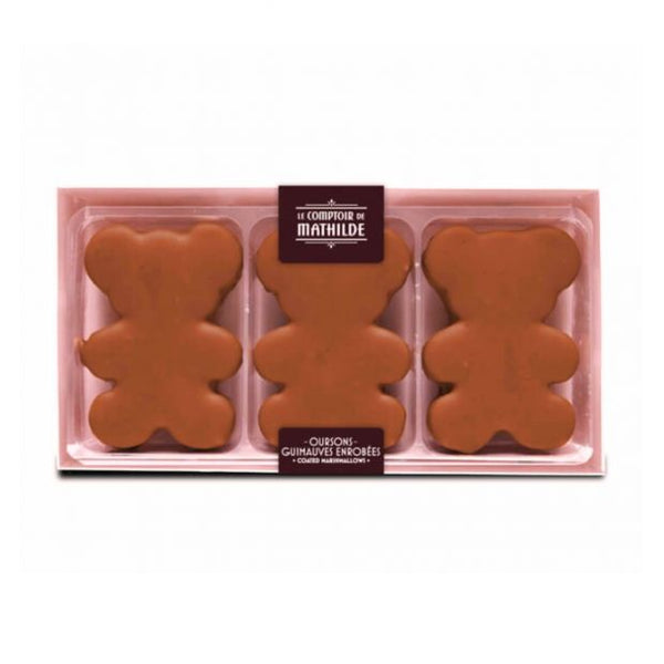Coffret 3 oursons guimauves chocolat au lait 90g - Le Comptoir de Mathilde