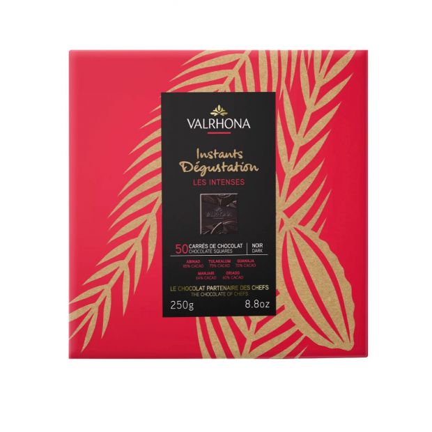 Coffret 50 carrés noir - Valrhona