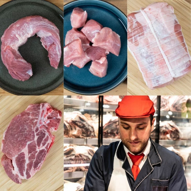 Colis de Viande de Porc d'Auvergne | Côtes, Filet, Rôti et Sauté de porc | 3,4kg