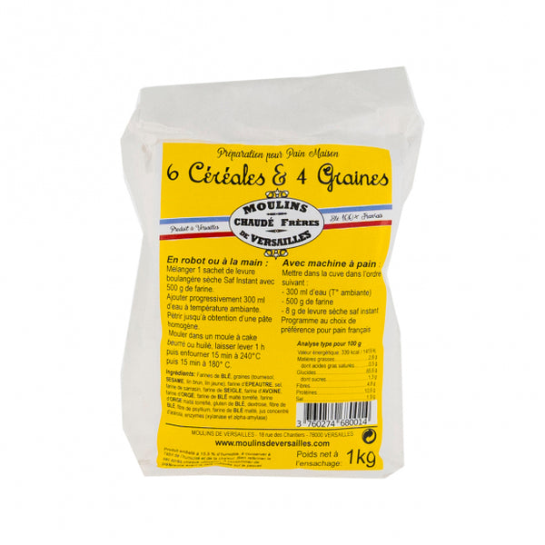 FARINE 6 CEREALES ET 4 GRAINES 1KG MOULIN DE VERSAILLE