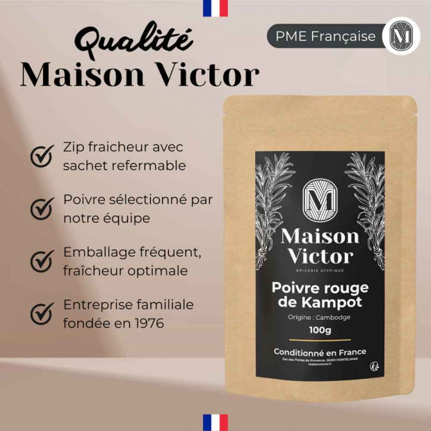 POIVRE DE KAMPOT ROUGE 100G MAISON VICTOR
