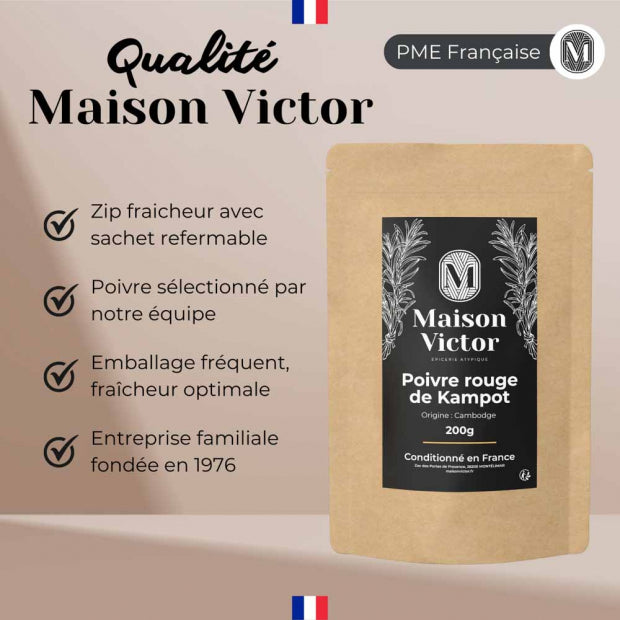 POIVRE DE KAMPOT ROUGE 200G MAISON VICTOR