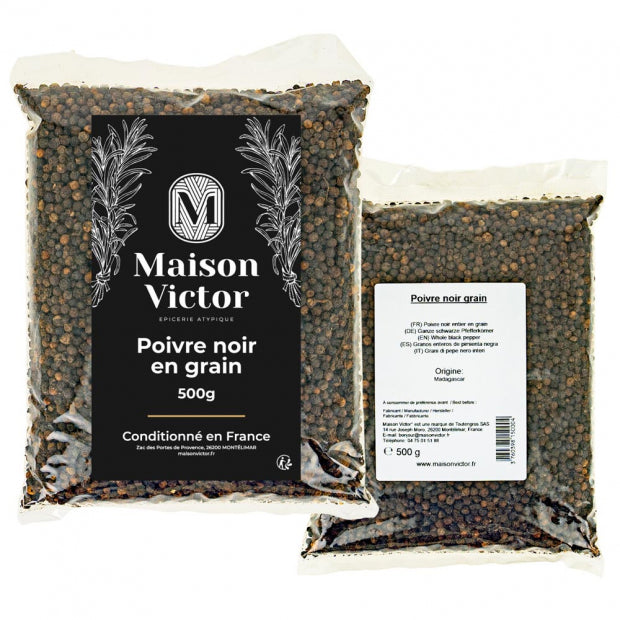 POIVRE NOIR GRAIN 500G MAISON VICTOR