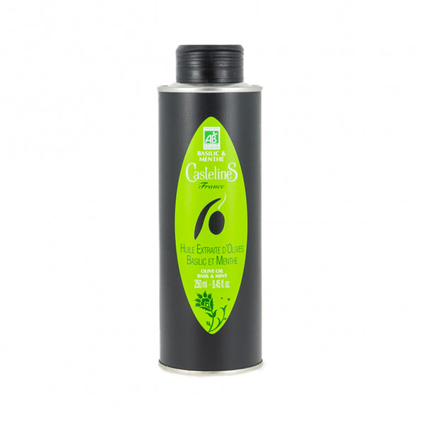 HUILE OLIVE BIOBASILIC MENTHE 250ML MOULIN CASTELAS