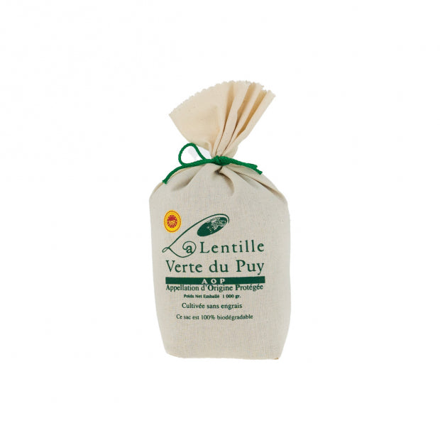 Lentilles vertes puy tissu 1 kg - Lentilles du Puy