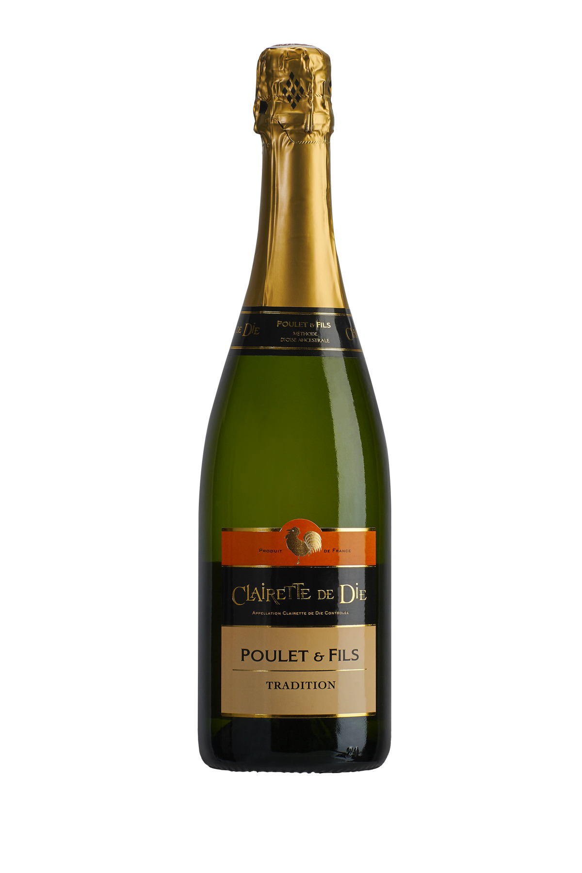 Poulet & Fils, Clairette de Die Tradition, bouteille de 75 cl. Photo officielle de la cuvée.