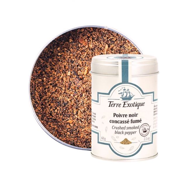 Poivre noir concassé fumé 60g - Terre Exotique