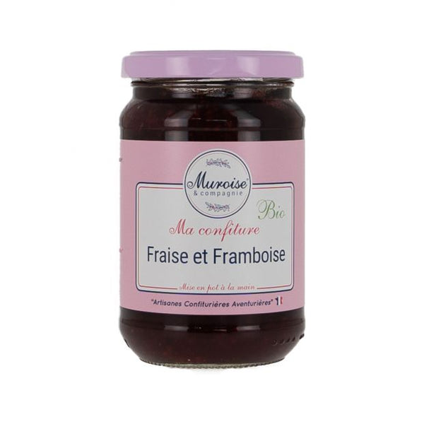 Confiture de fraise et framboise bio 350g - Muroise & compagnie