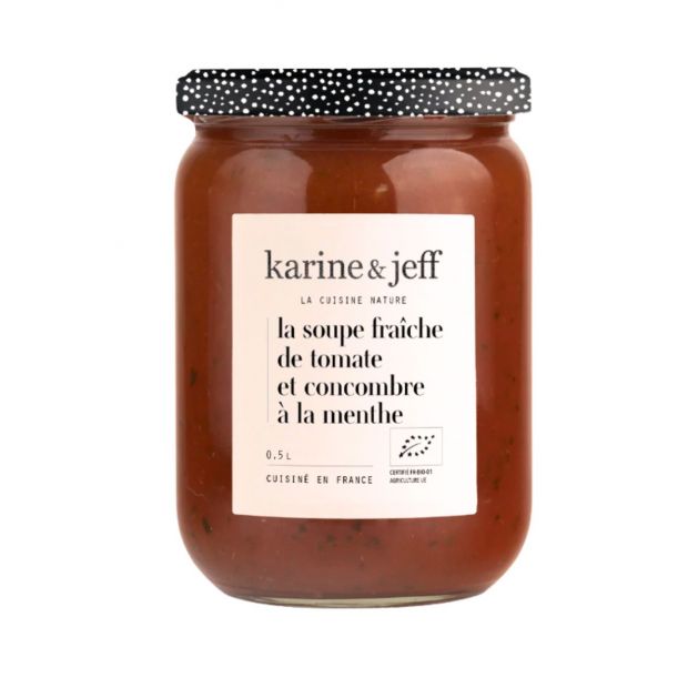 Soupe fraîche tomate concombre à la menthe 500ml - Karine & Jeff