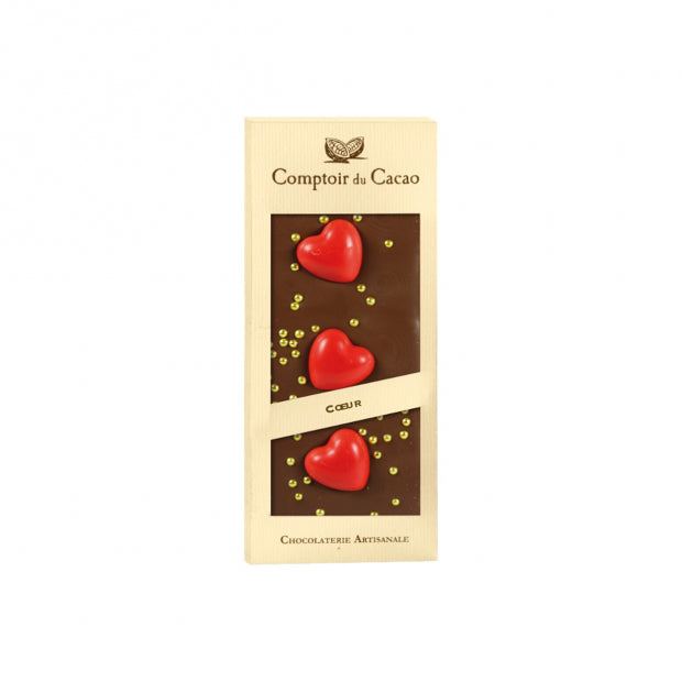 Tablette chocolat au lait coeur 90g