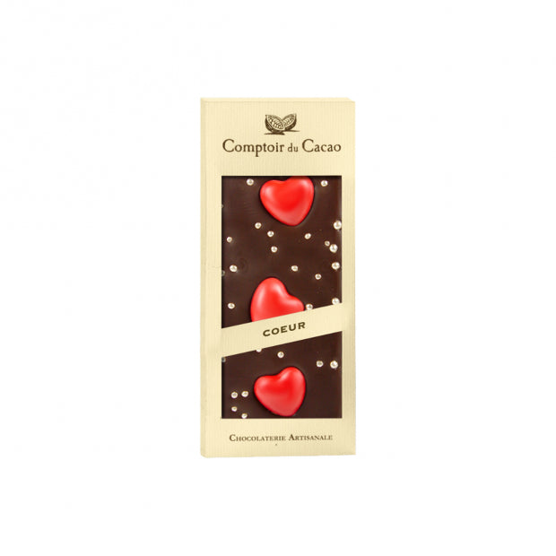Tablette chocolat noir coeur 90g