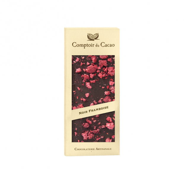 Tablette chocolat noir framboise 90g