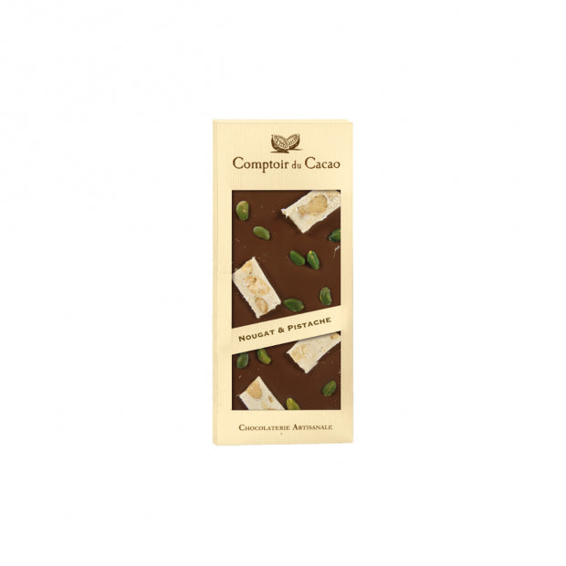 Tablette chocolat noir nougat de montelimar 90g