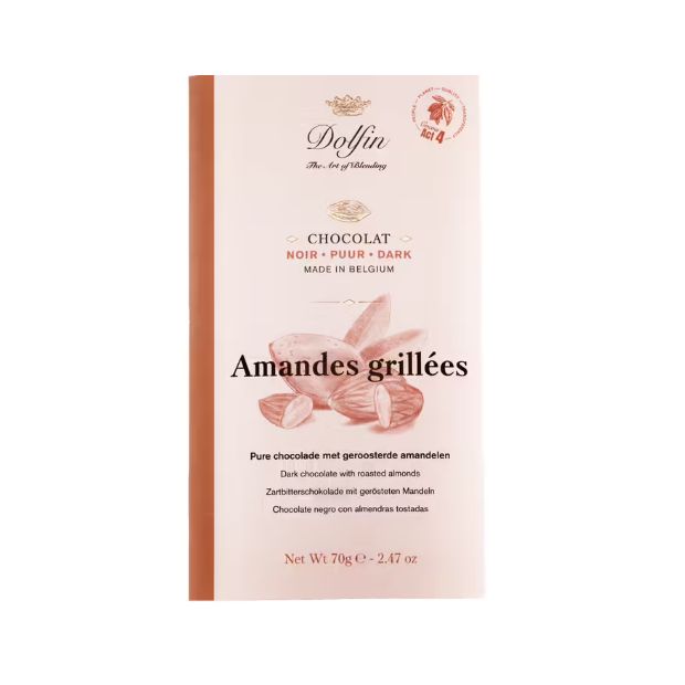 Tablette Noir Amandes Grillées 70 g - Dolfin