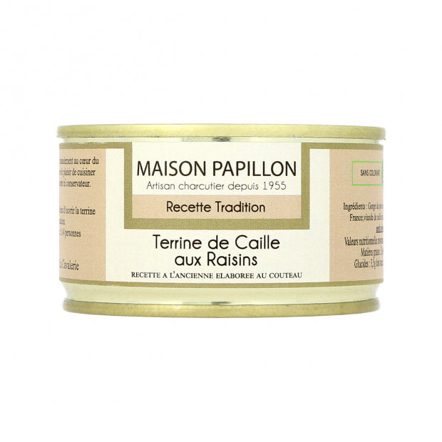 Terrine de caille raisins 130g