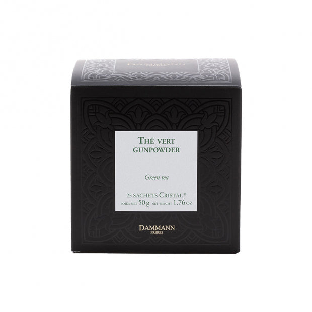 Thé vert de Chine gunpowder - 25 sachets cristal - Dammann Frères